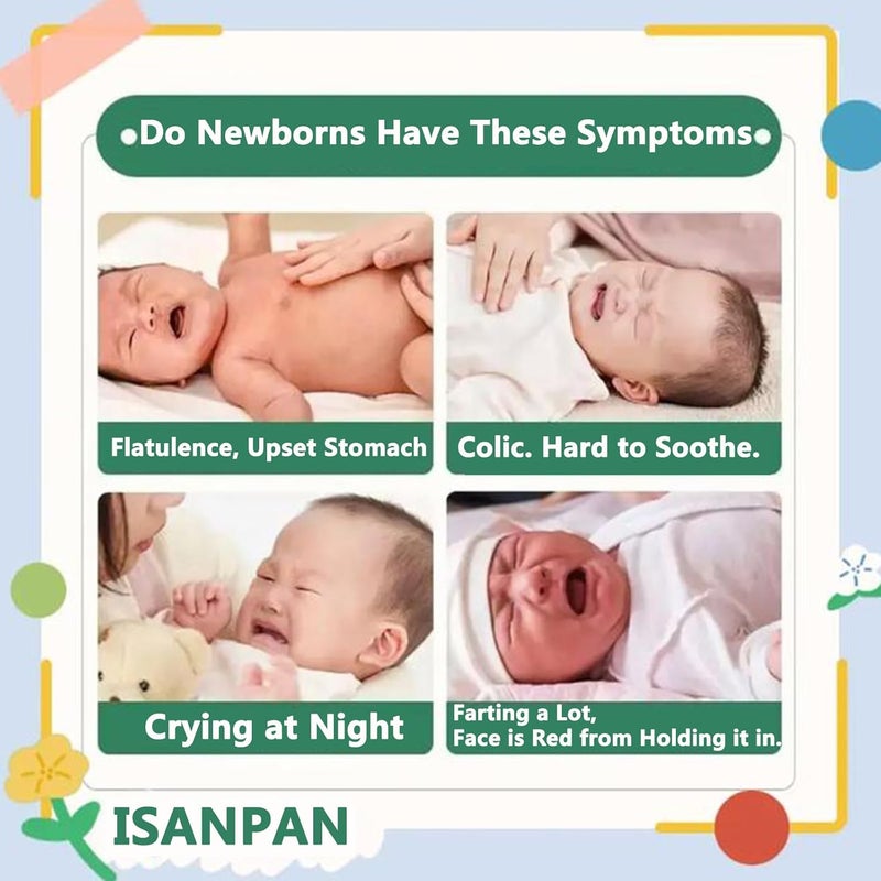 ISANPAN Baby Colic and Gas Relief - Cassia Seed Heated Tummy Wrap,Baby Heating Pad Swaddle Belt Relieves and Soothes Gas,Bloating and Upset Stomach (Blue) - Image 3
